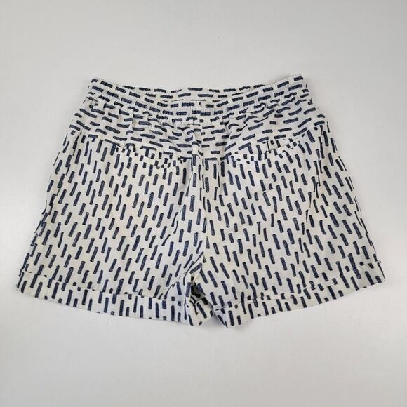 Anthropologie White Navy Panella Textured Shorts Pockets linen Blend Size S - Picture 12 of 13